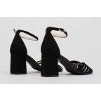 Black dress sandals comfortable heel BELÉN