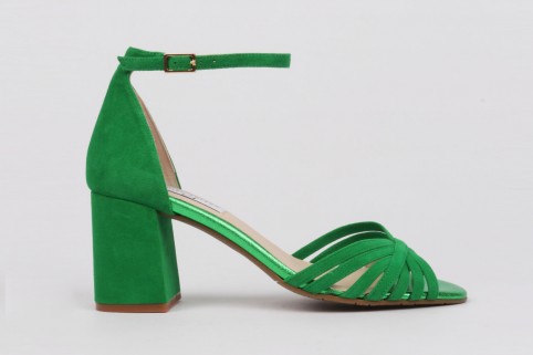 Dress sandals BELÉN green suede