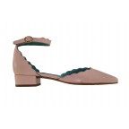 Low heel shoes with bracelet VALERIA pink pastel
