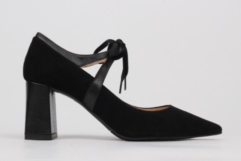 Black wide heel stilettos RANIA
