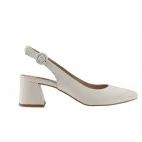 Shoes undercut white leather CAMILA wide heel
