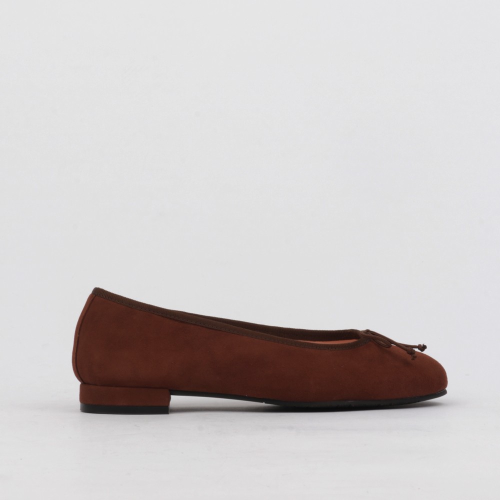 Ballet flats brown suede TAMARA - Collection flat woman shoes