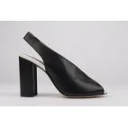 Black & white wide heel sandals Gloria