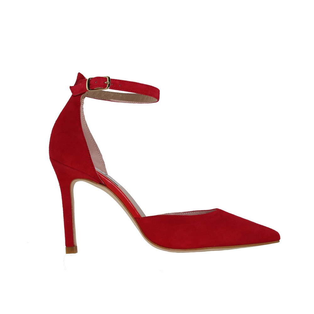 Stilettos with bracelet KARINA red suede