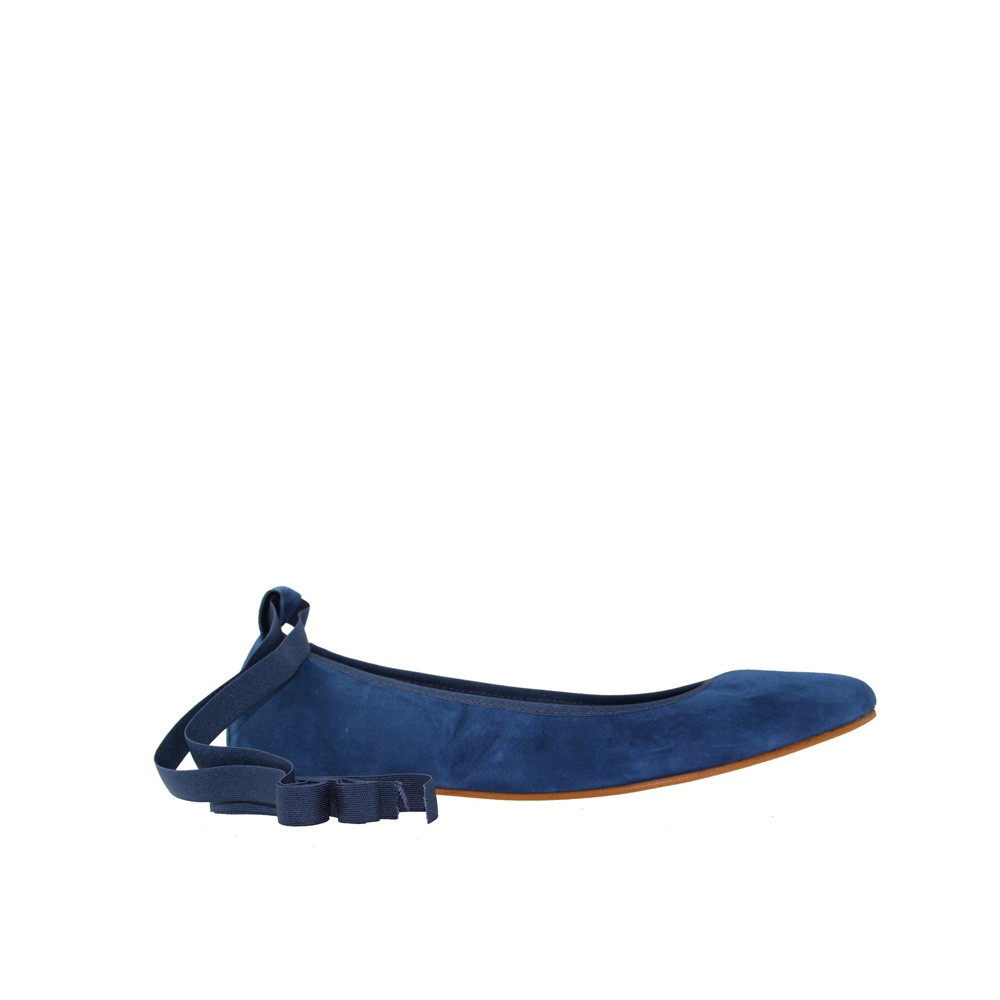 Ballet pumps ANDREA lace-up indigo suede