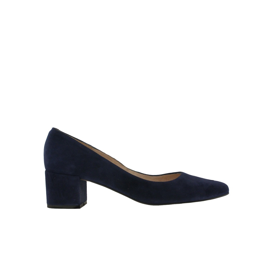 Block heel shoes GALA suede navy