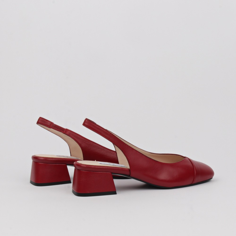 Slingback low heel shoe burgundy color MIRANDA | Luisa Toledo
