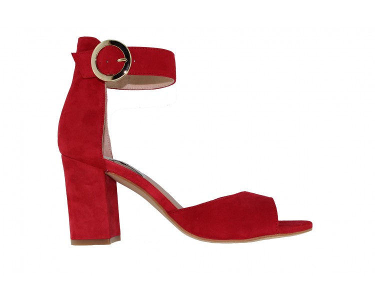 Red sandals ANNA block heeled