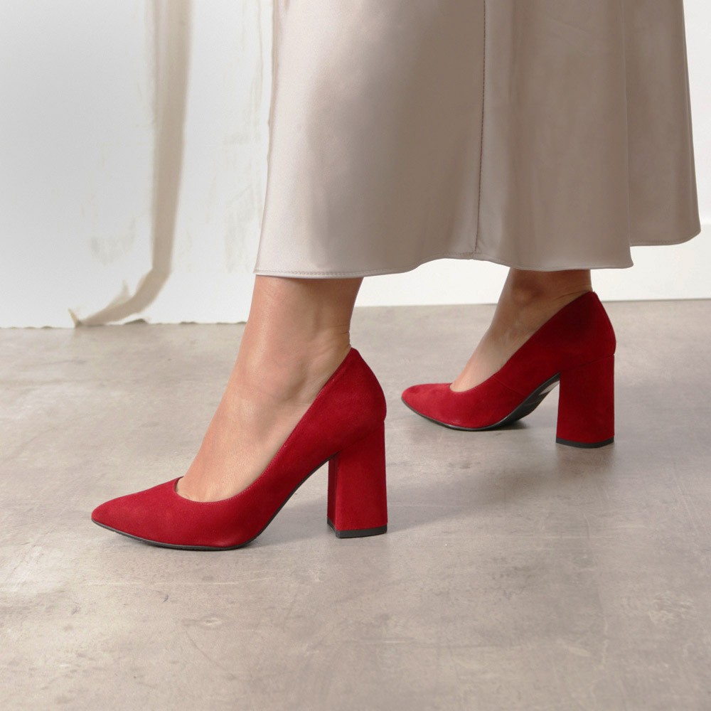 Wide heel stilettos burgundy CAYETANA - LUISA TOLEDO