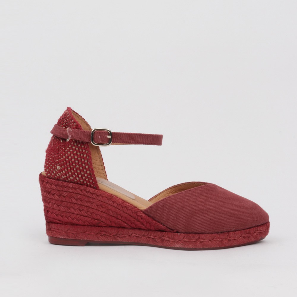 Burgubdy espadrilles CATALINA - Luisa Toledo esparto wedges