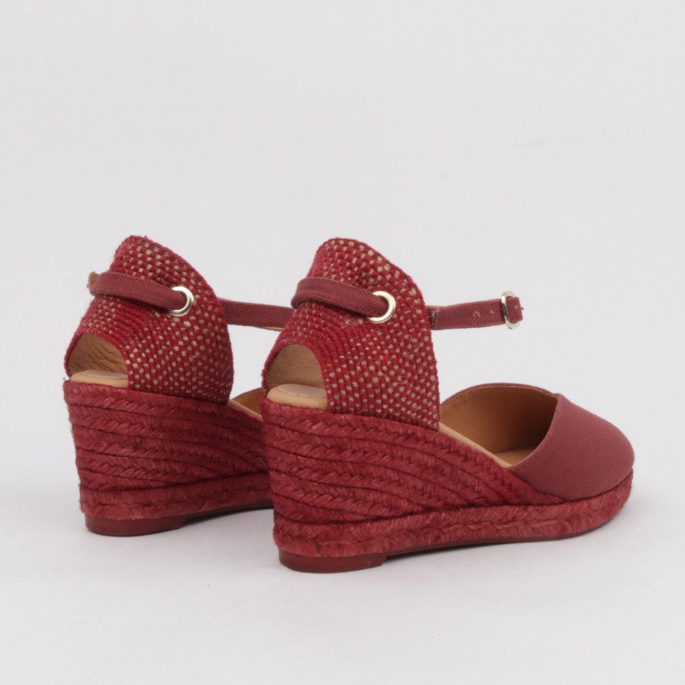 Burgubdy espadrilles CATALINA - Luisa Toledo esparto wedges