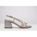 Silver sandals ALBA block heel